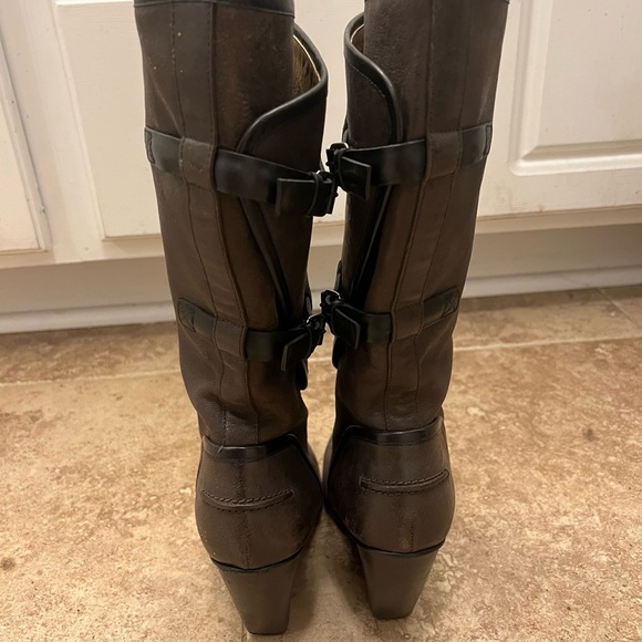 Balenciaga leather wedge brown boots - Picture 3 of 14